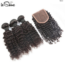 One Donor Mink Cuticle Curly 3 Hair Bundle Deals Proveedores de cierres de encaje